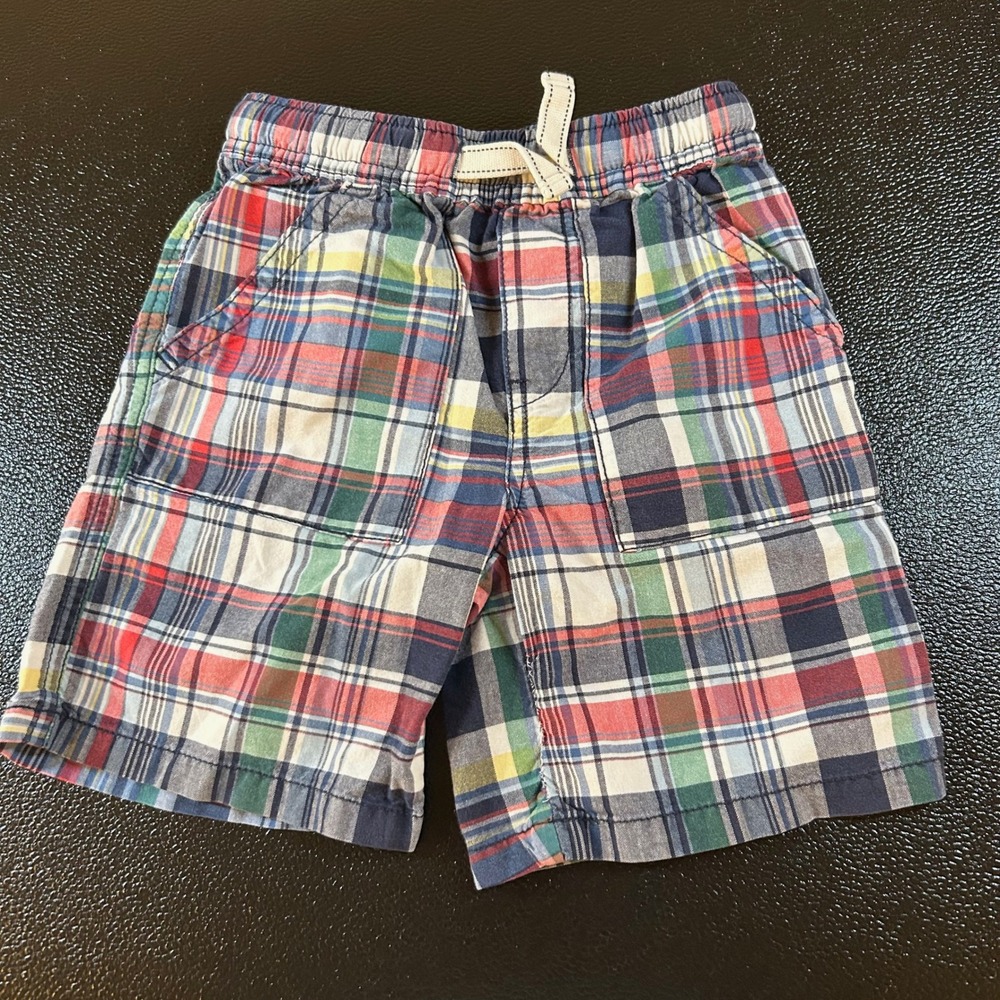 Childrens Place Plaid‎ Shorts Casual Summer Outfit Drawstring Toddler 4T